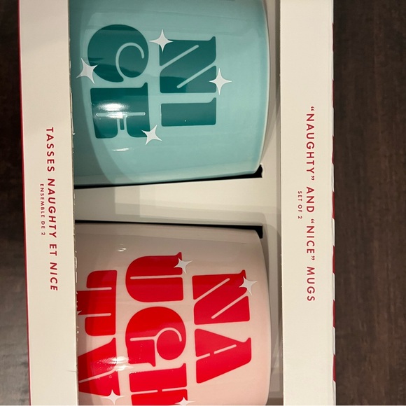Naughty and Nice Mugs - Indigo Holiday Mug Set - New in box. - Picture 4 of 4